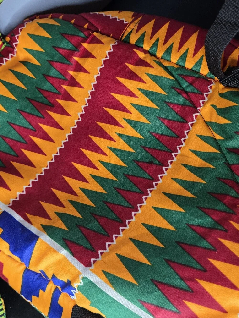 Handmade Kente Cloth Backpack: Bright African Tribal Pattern Backpack/Travel Bag